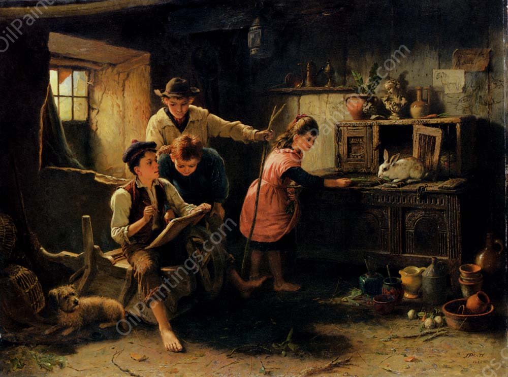 The Studio of a Rustic Genius by Jonathan Pratt - Hand-Painted Oil Painting Reproduction