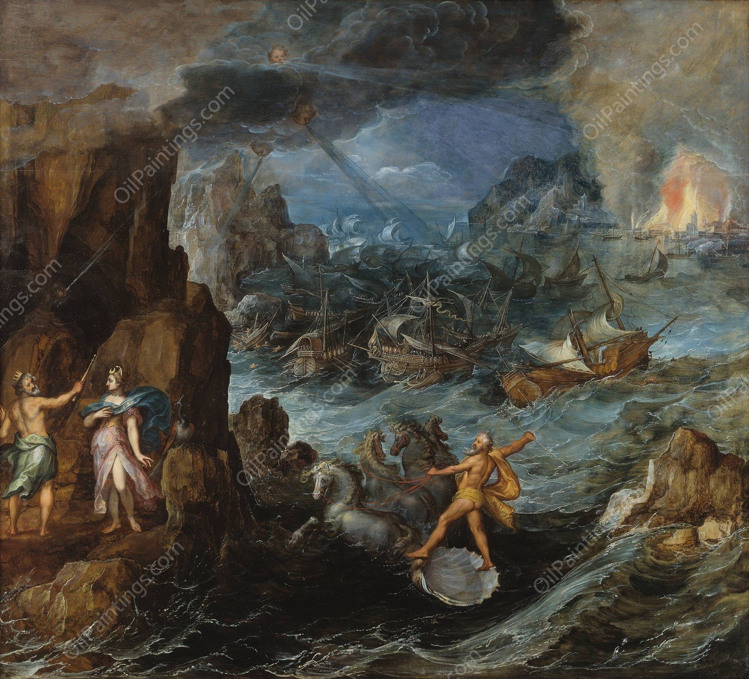 Shipwreck of the Greek Fleet on the Voyage Home from Troy by Joos De Momper - Hand-Painted Oil Painting Reproduction