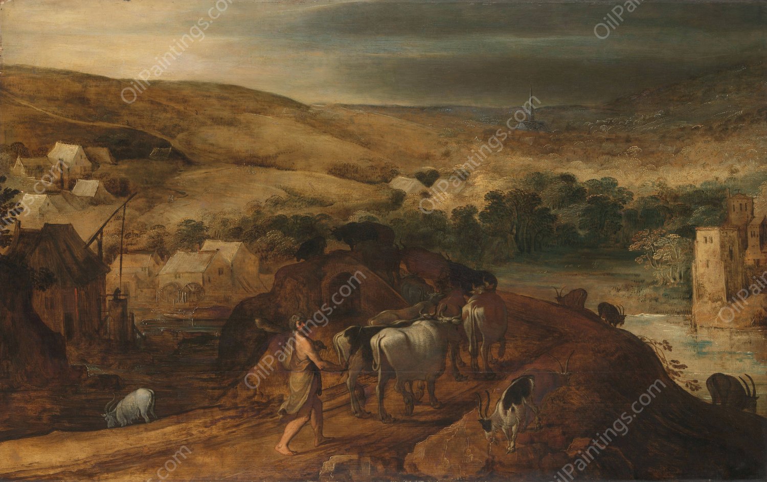 Hercules Steals the Oxen of Geryon  by Joos De Momper The Younger - Hand-Painted Oil Painting Reproduction