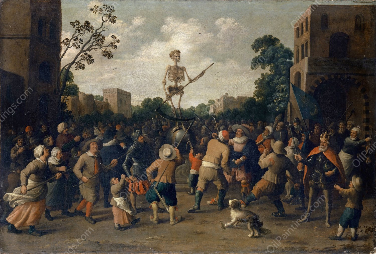 The Fight Against Death  by Joost Cornelisz Droochsloot - Hand-Painted Oil Painting Reproduction