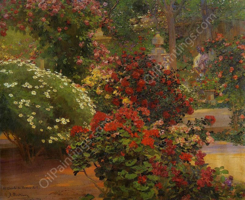 Jardin by Jose Benlliure y Gil - Hand-Painted Oil Painting Reproduction