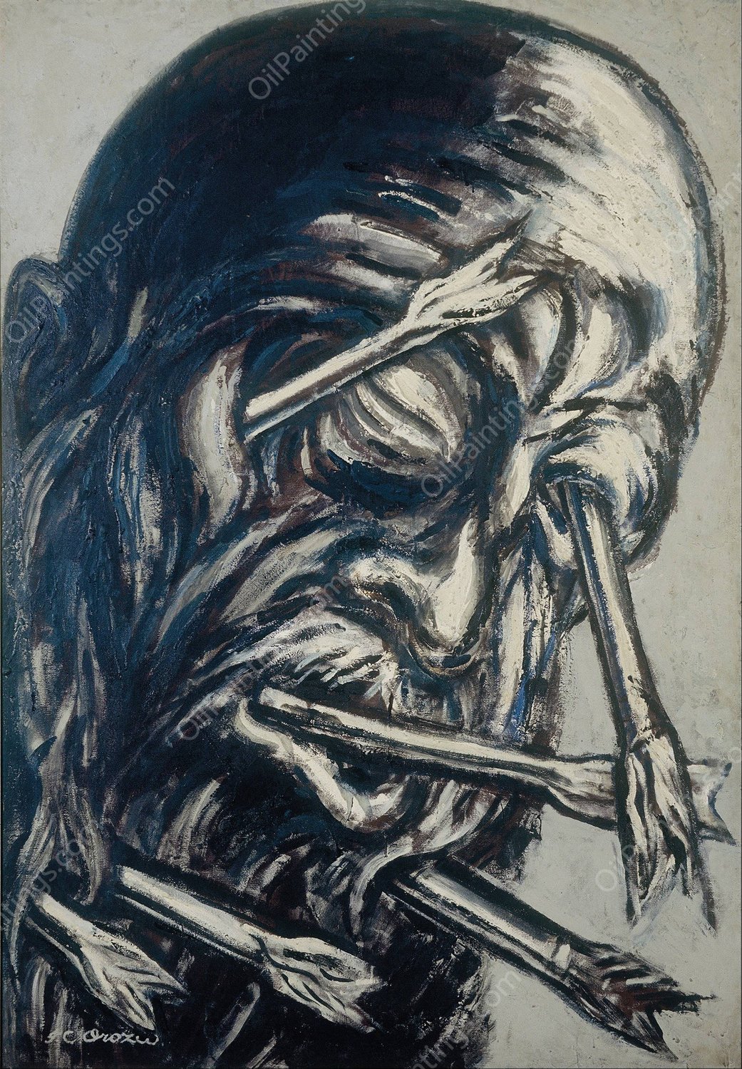Head Pierced with Arrows, from the Los teules series  by Jose Clemente Orozco - Hand-Painted Oil Painting Reproduction