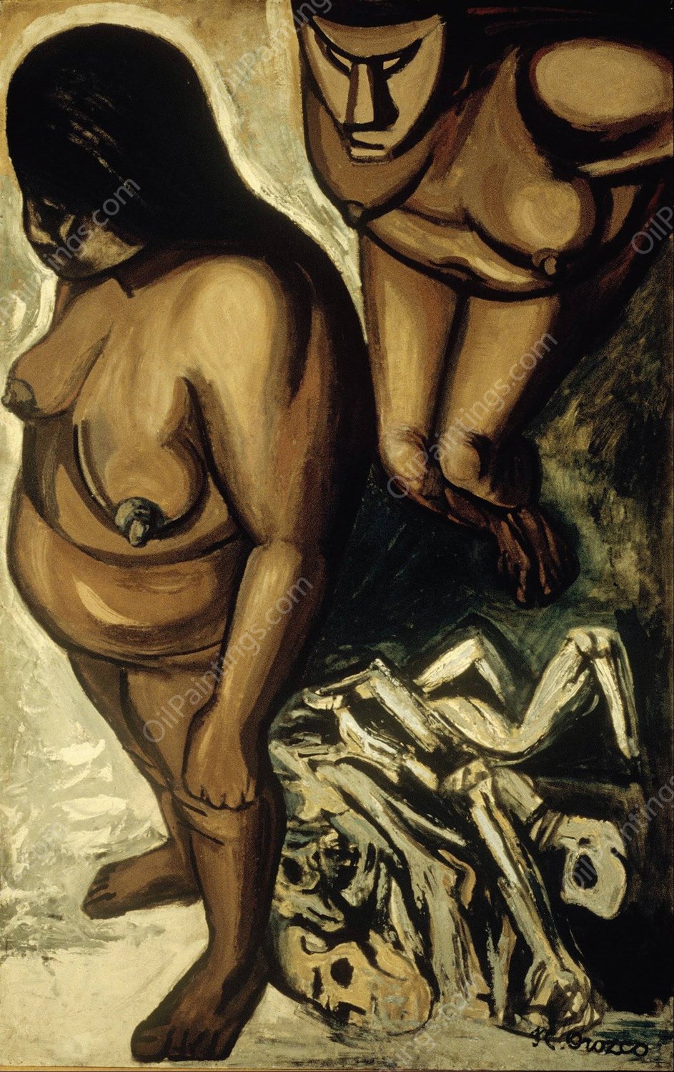Indian Women, from the Los teules series  by Jose Clemente Orozco - Hand-Painted Oil Painting Reproduction
