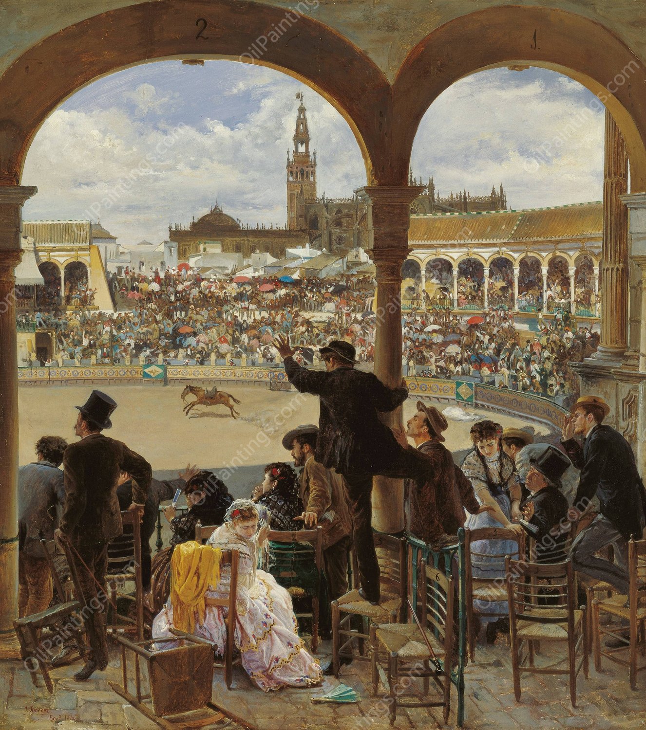 A Pass in the Bullring  by Jose Jimenez y Aranda - Hand-Painted Oil Painting Reproduction