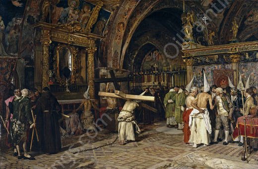 En la Iglesia by Jose Jimenez y Aranda - Hand-Painted Oil Painting Reproduction
