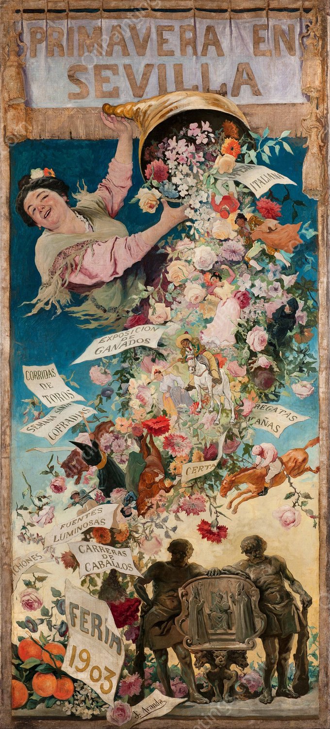 Spring in Seville by Jose Jimenez y Aranda - Hand-Painted Oil Painting Reproduction