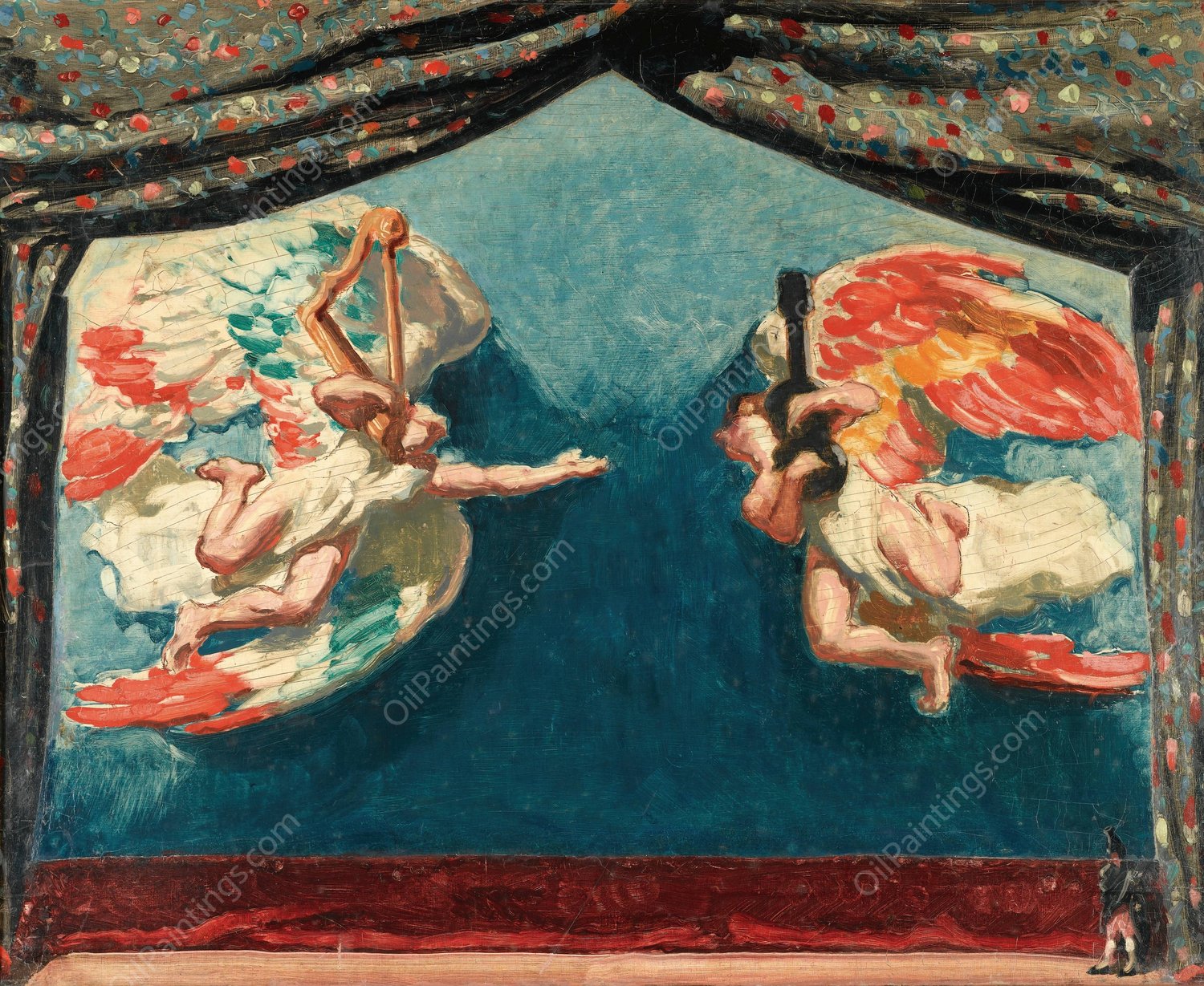 Angeles Musicos  by Jose Maria Sert - Hand-Painted Oil Painting Reproduction