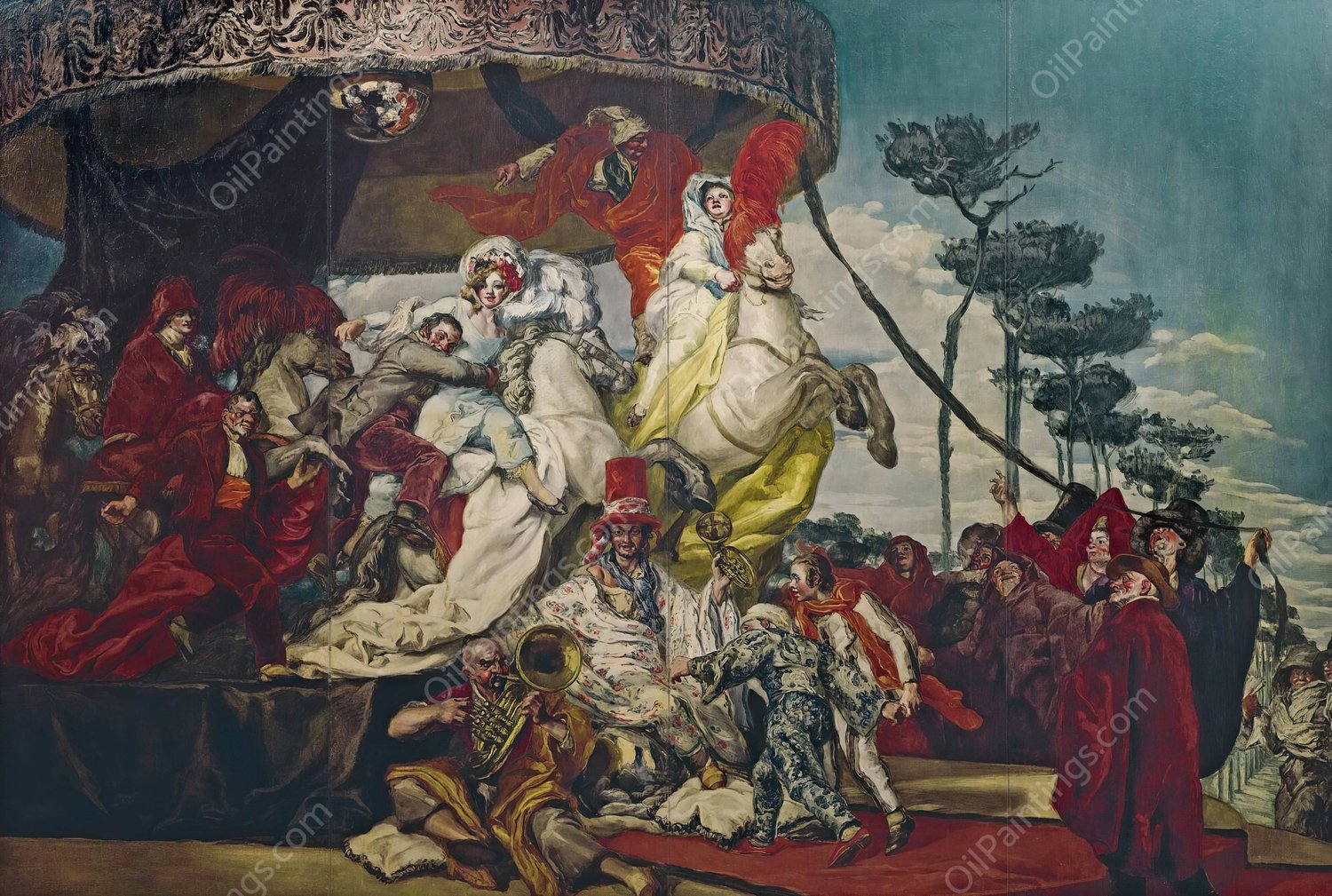 El Tiovivo  by Jose Maria Sert - Hand-Painted Oil Painting Reproduction