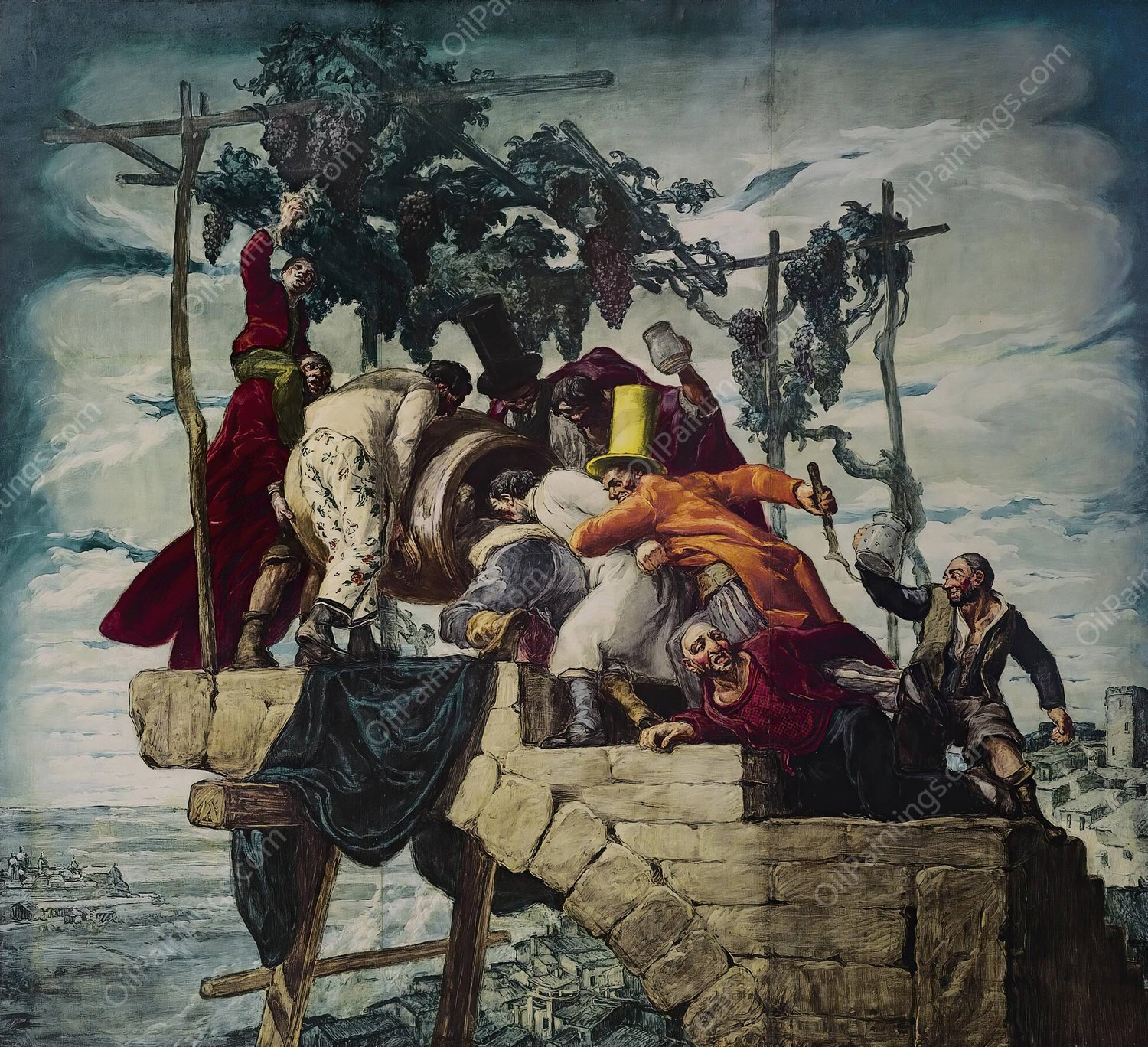 El Vendedor De Vino  by Jose Maria Sert - Hand-Painted Oil Painting Reproduction