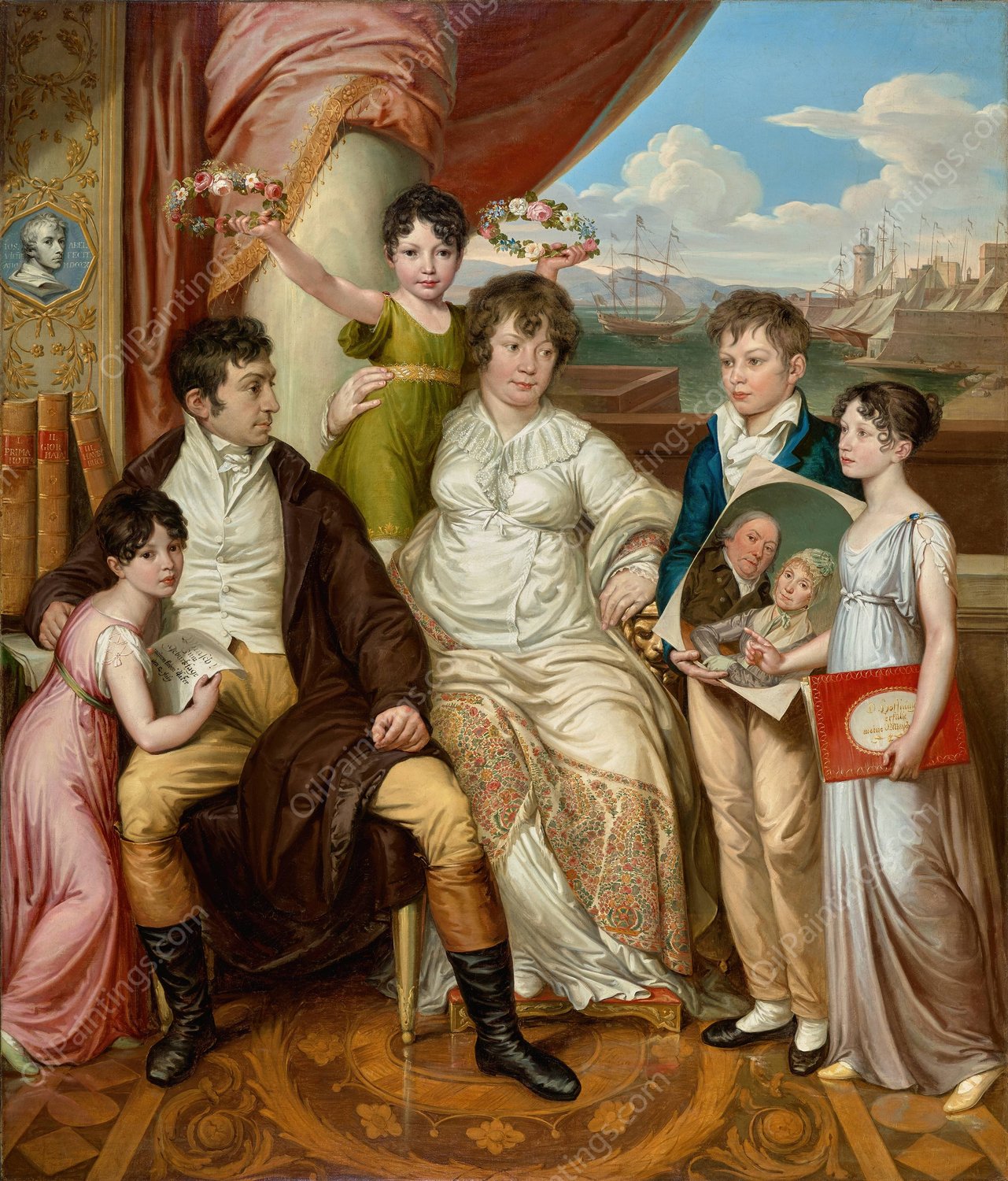 Die Familie des Groshandlers Johann Christian Edler von Bruchmann  by Josef Abel - Hand-Painted Oil Painting Reproduction