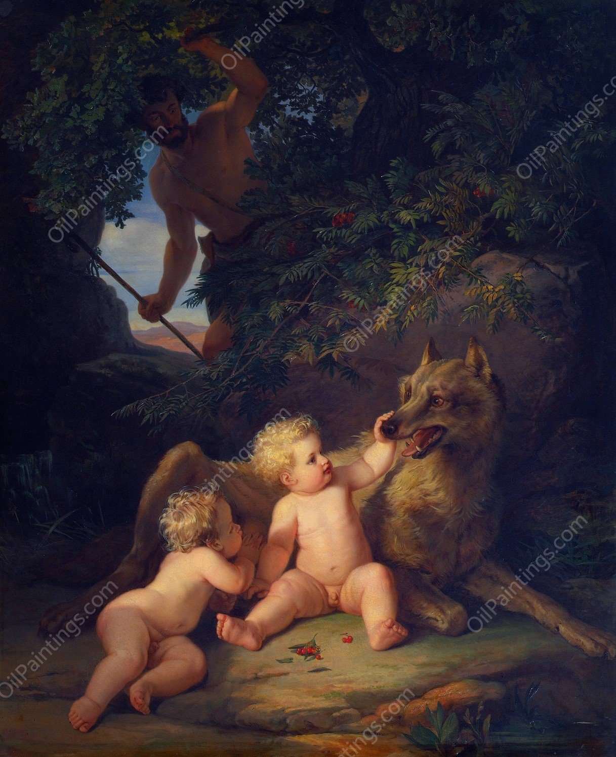 Romulus and Remus  by Josef Binder - Hand-Painted Oil Painting Reproduction