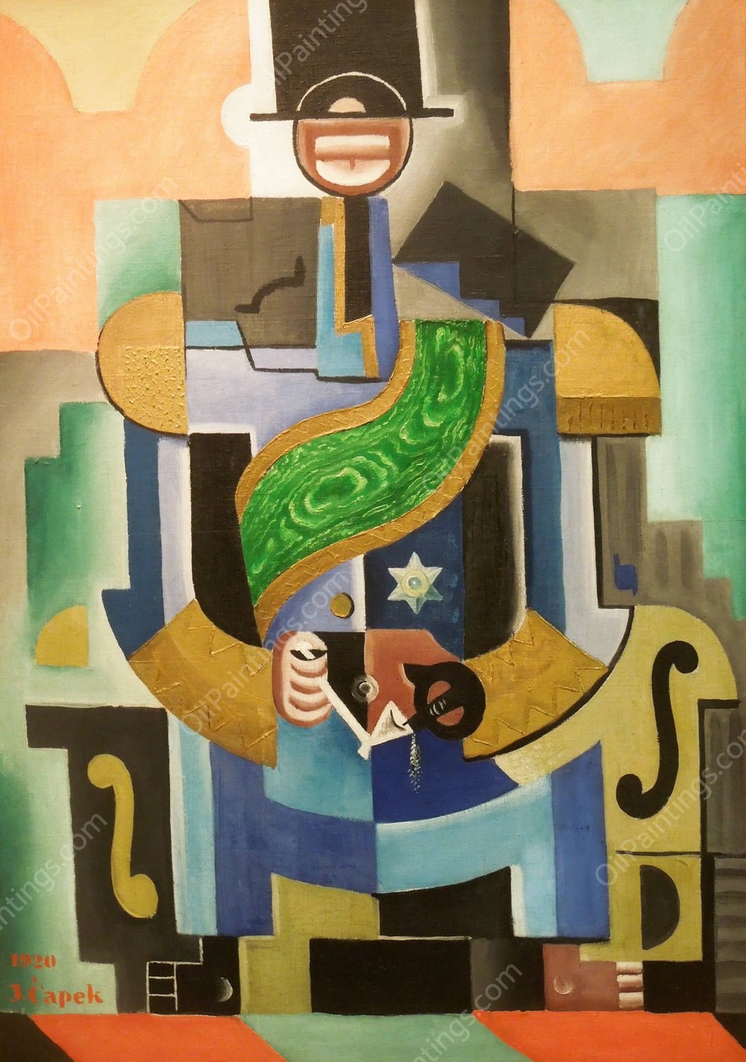 African King  by Josef Capek - Hand-Painted Oil Painting Reproduction