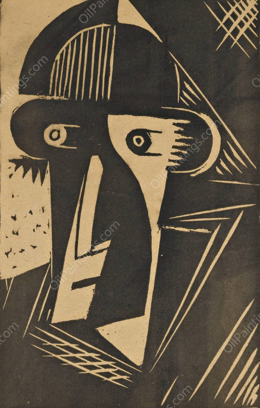 Face From Cinema by Josef Capek - Hand-Painted Oil Painting Reproduction