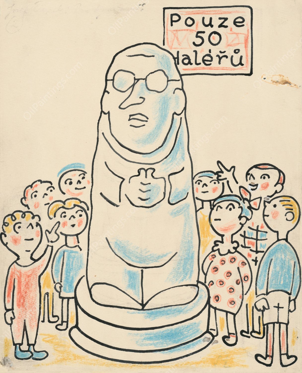 I Had a Dog and a Cat 02  by Josef Capek - Hand-Painted Oil Painting Reproduction