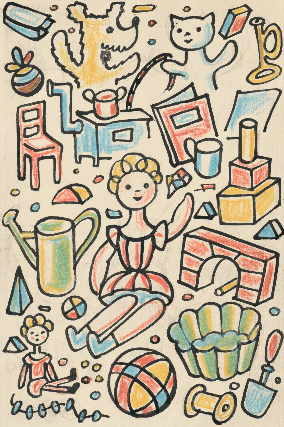 I Had a Dog and a Cat 08  by Josef Capek - Hand-Painted Oil Painting Reproduction