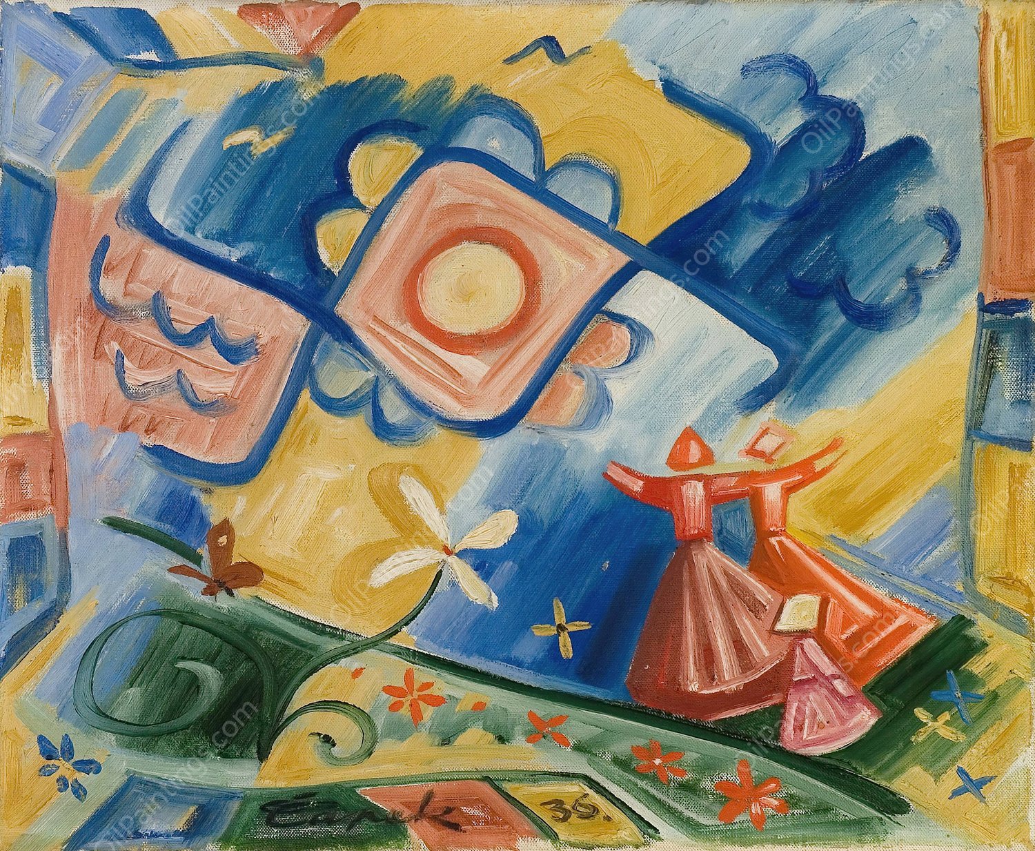 Zpivajici devcata  by Josef Capek - Hand-Painted Oil Painting Reproduction