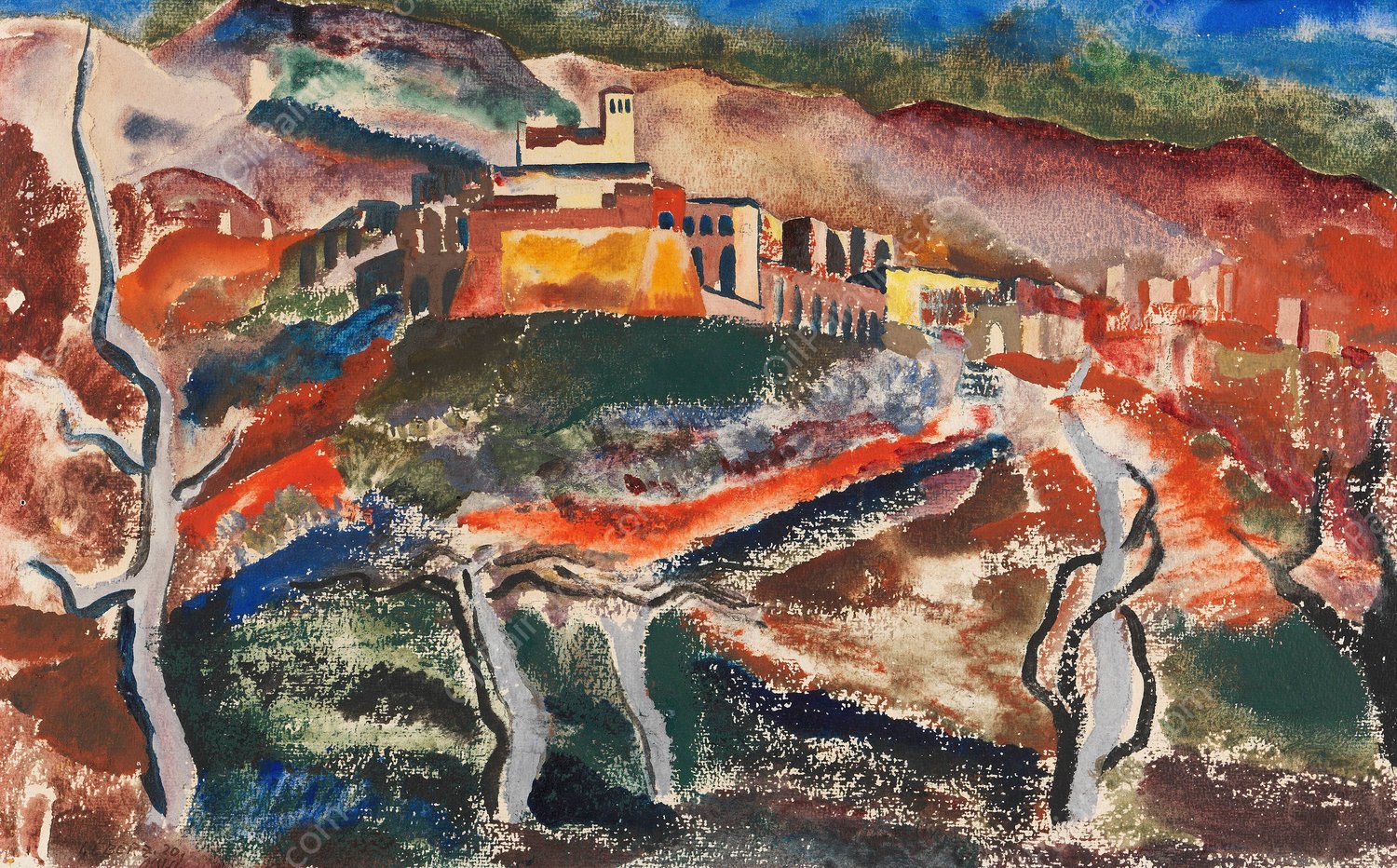 Assisi  by Josef Eberz - Hand-Painted Oil Painting Reproduction