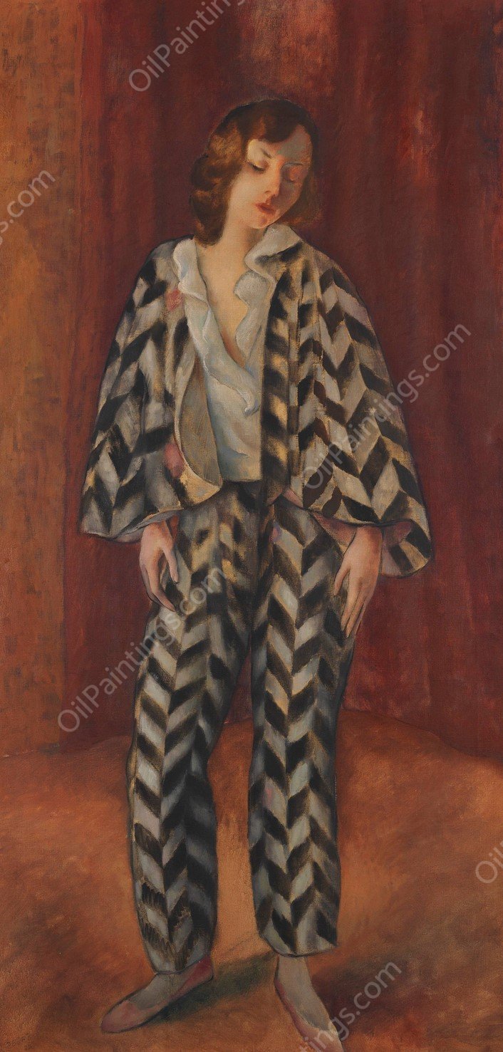 Tanzerin  by Josef Eberz - Hand-Painted Oil Painting Reproduction