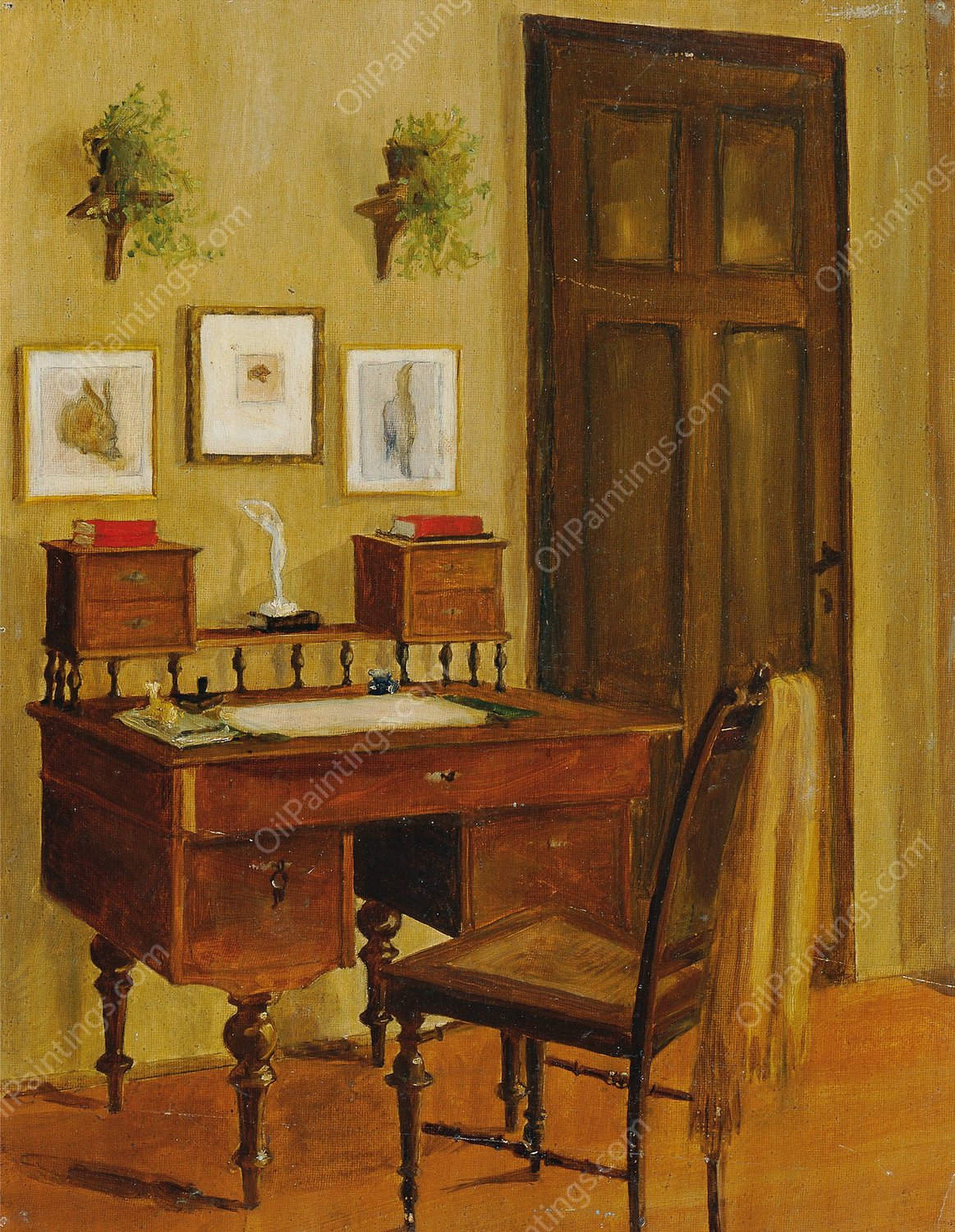 Interieur  by Josef Wawra - Hand-Painted Oil Painting Reproduction