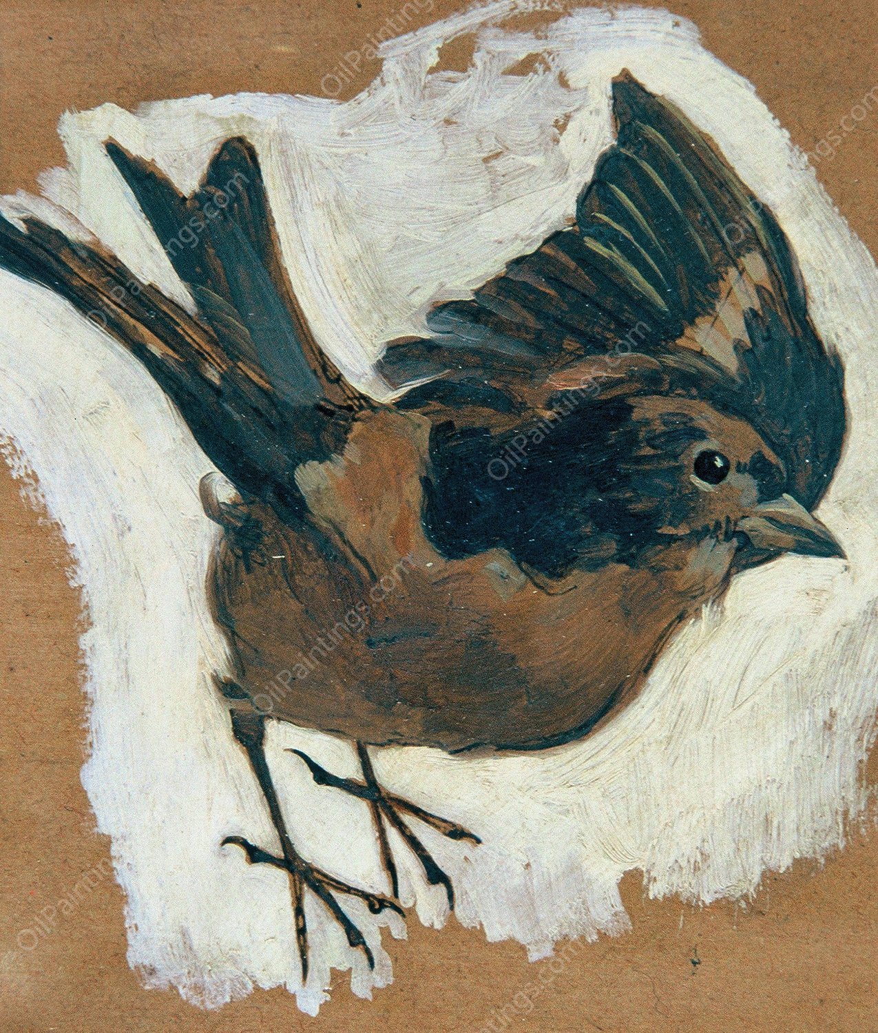 Sperling  by Josef Wawra - Hand-Painted Oil Painting Reproduction