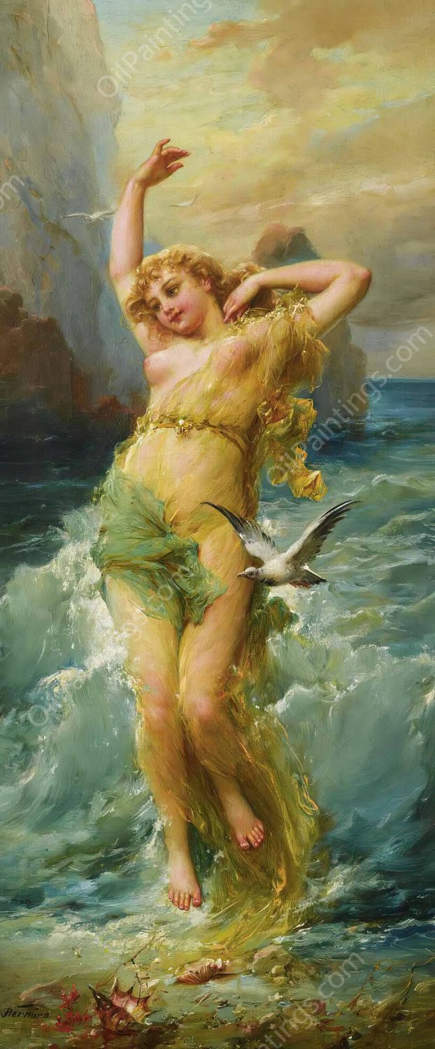 Water Nymph by Joseph Bernard - Hand-Painted Oil Painting Reproduction