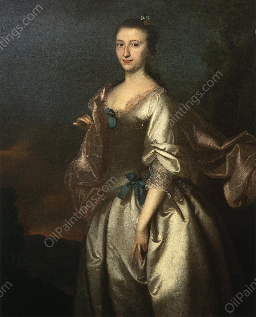 Elizabeth Browne Rogers by Joseph Blackburn - Hand-Painted Oil Painting Reproduction