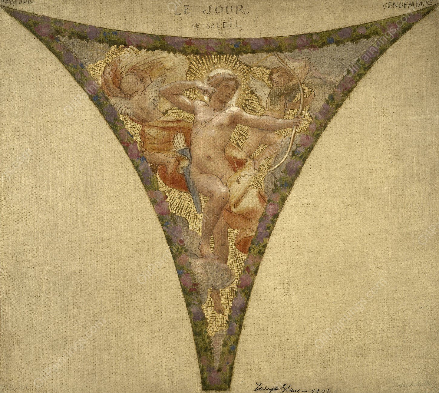 Le Jour - le Soleil ; Messidor - Vendemiaire  by Joseph Blanc - Hand-Painted Oil Painting Reproduction