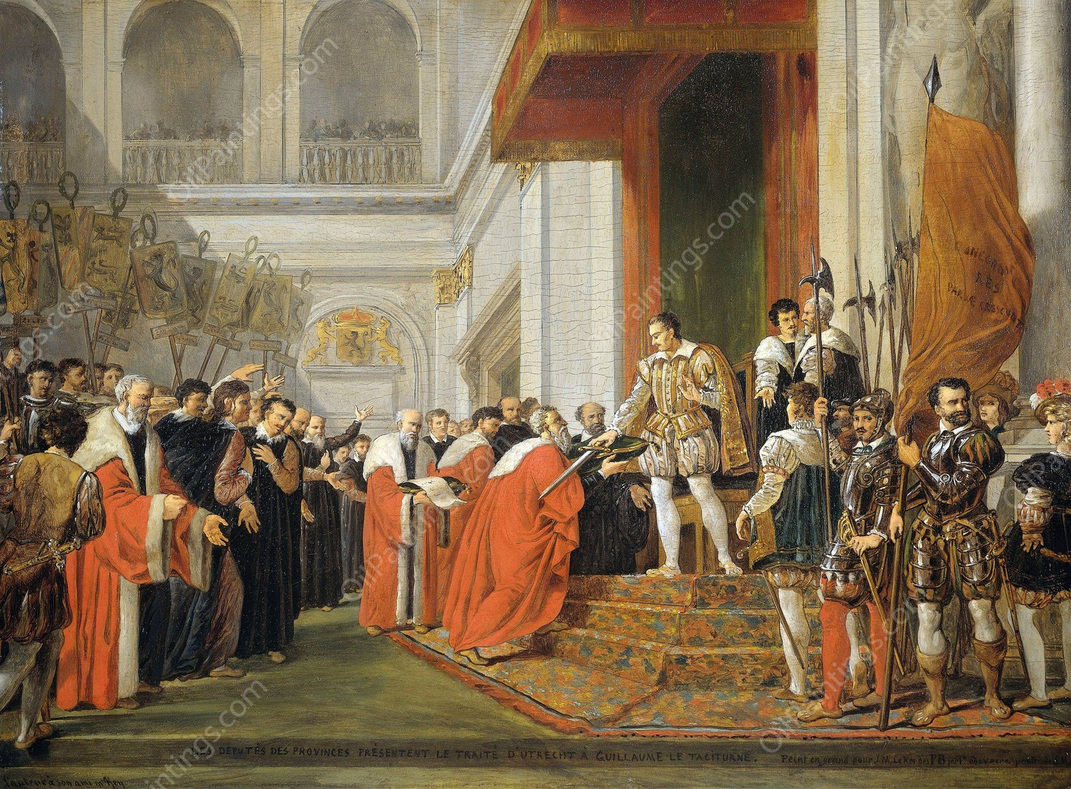 The Union of Utrecht  by Joseph-Denis Odevaere - Hand-Painted Oil Painting Reproduction