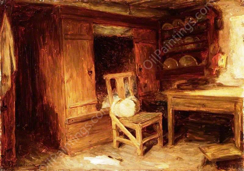 A Scottish Interior, the Box Bed by Joseph Farquharson - Hand-Painted Oil Painting Reproduction