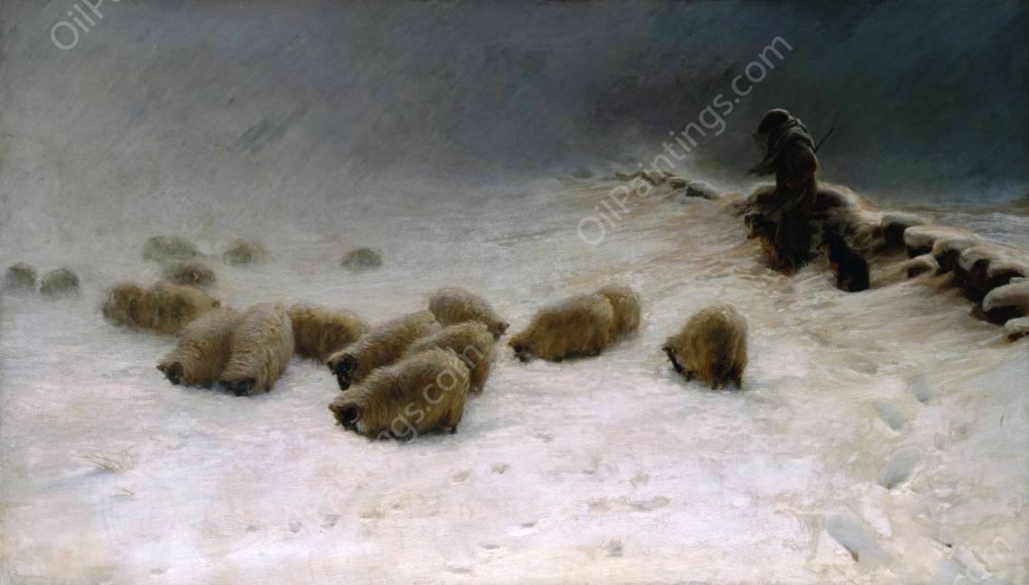 The Joyless Winter Day by Joseph Farquharson - Hand-Painted Oil Painting Reproduction