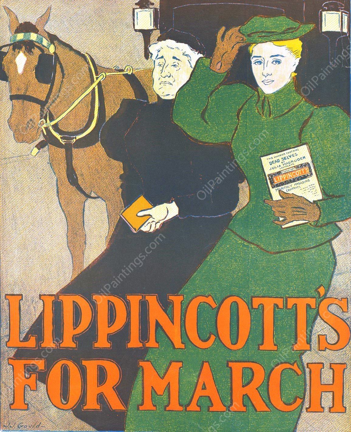 Lippincott's for March  by Joseph Gould - Hand-Painted Oil Painting Reproduction