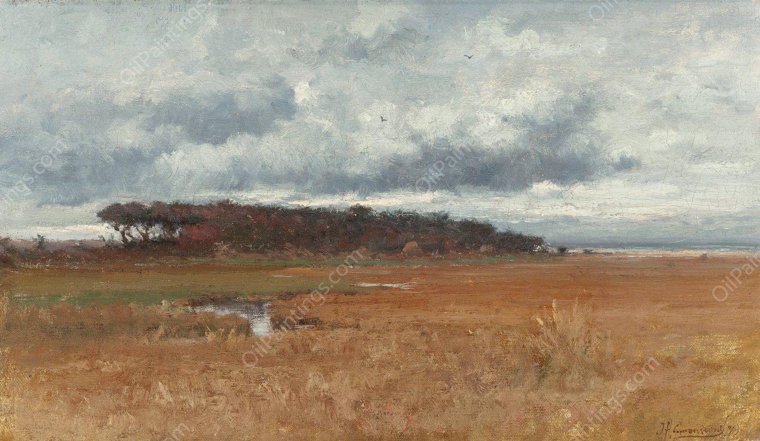 Autumn Landscape  by Joseph H. Greenwood - Hand-Painted Oil Painting Reproduction