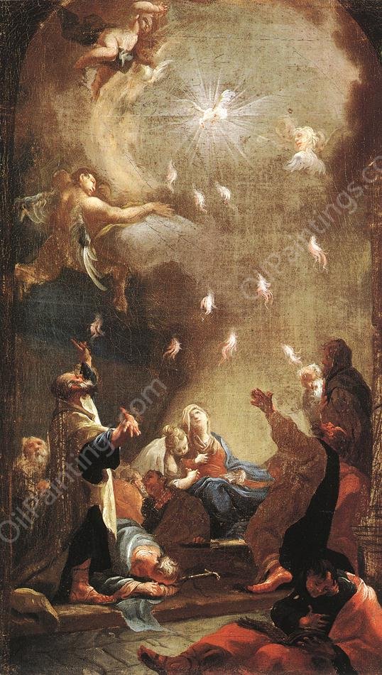 Pentecost by Joseph Ignaz Mildorfer - Hand-Painted Oil Painting Reproduction