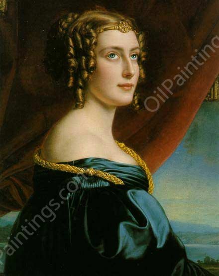 Jane Digby by Joseph Karl Stieler - Hand-Painted Oil Painting Reproduction