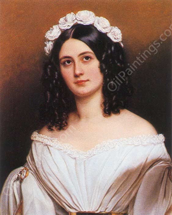 Portrait of Rosalie Julie Freifrau by Joseph Karl Stieler - Hand-Painted Oil Painting Reproduction