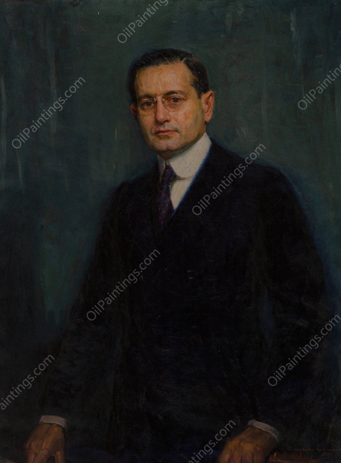 Portrait of Charles F.W. Nichols  by Joseph Kleitsch - Hand-Painted Oil Painting Reproduction