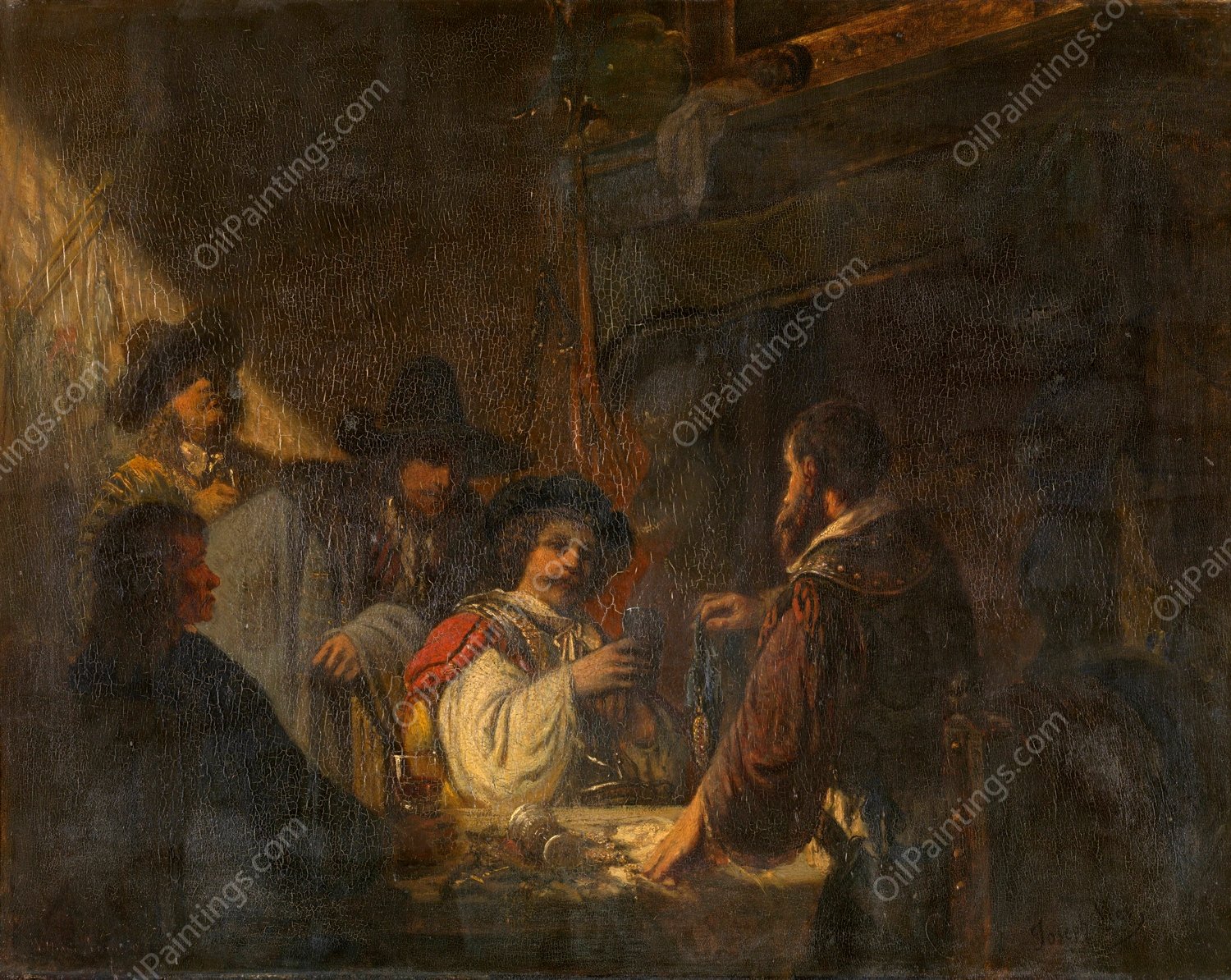 Episode in the Life of Rembrandt by Joseph Lies - Hand-Painted Oil Painting Reproduction