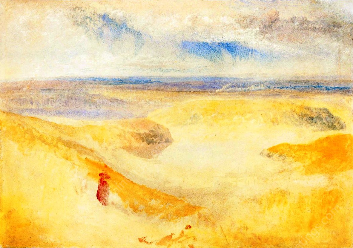 A Yorkshire River by Joseph Mallord William Turner - Hand-Painted Oil Painting Reproduction