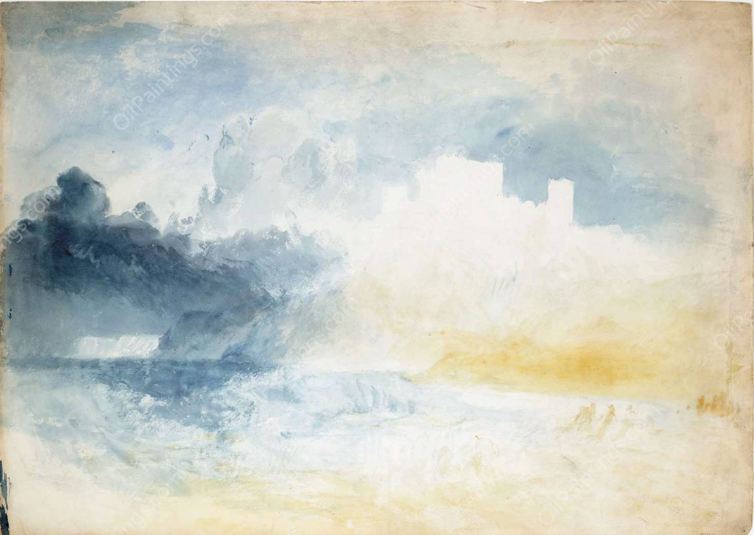 Bamburgh Castle, Northumberland II by Joseph Mallord William Turner - Hand-Painted Oil Painting Reproduction