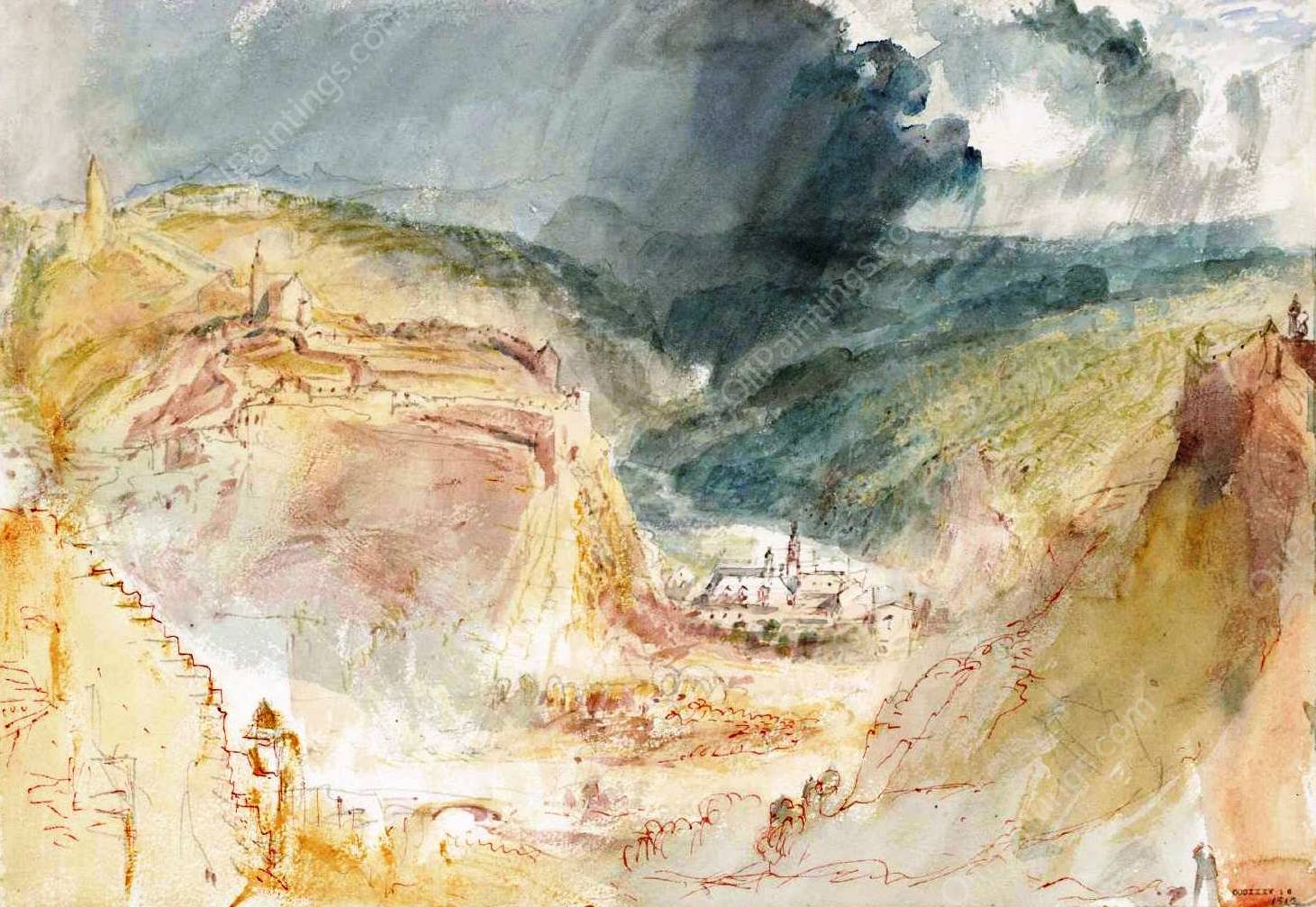 Fribourg, The Convent by Joseph Mallord William Turner - Hand-Painted Oil Painting Reproduction