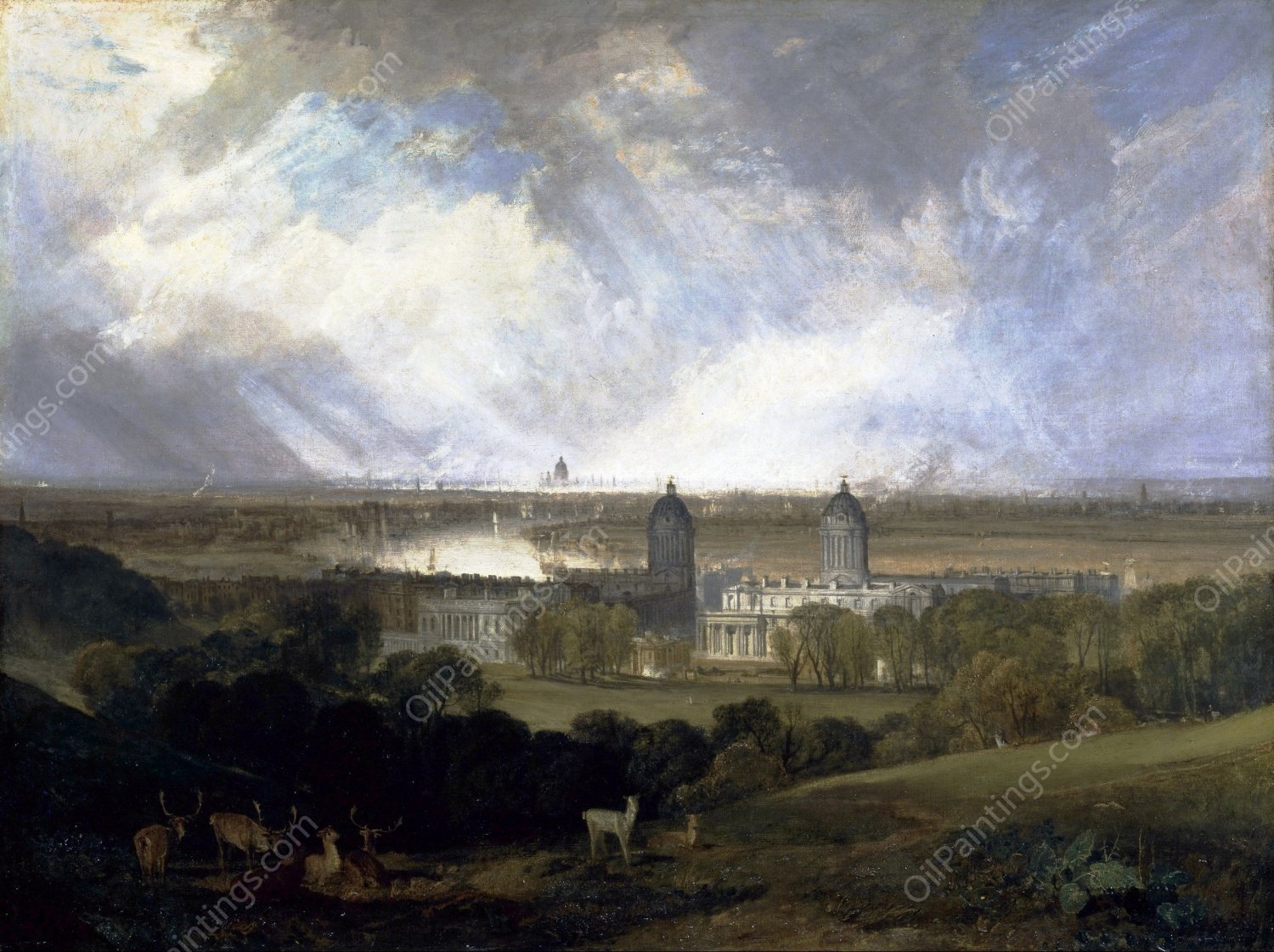 London from Greenwich Park by Joseph Mallord William Turner - Hand-Painted Oil Painting Reproduction
