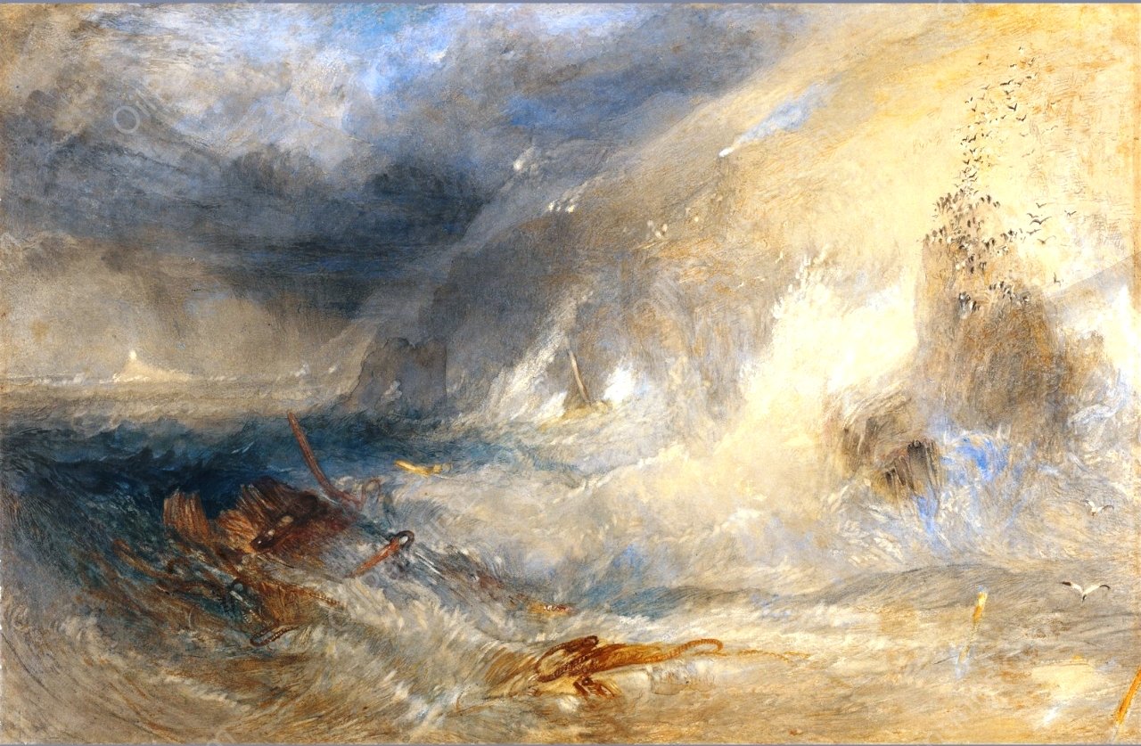 Long Ship's Lighthouse, Land's End by Joseph Mallord William Turner - Hand-Painted Oil Painting Reproduction