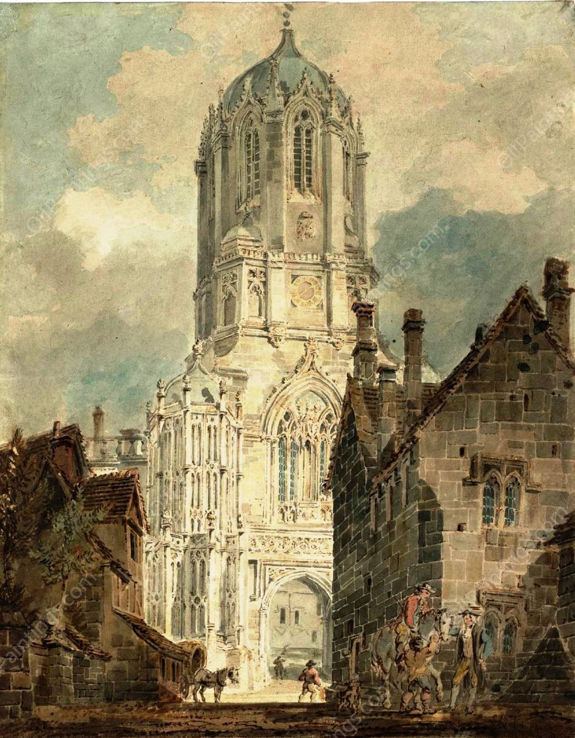 Oxford, Tom Tower, Christ Church by Joseph Mallord William Turner - Hand-Painted Oil Painting Reproduction