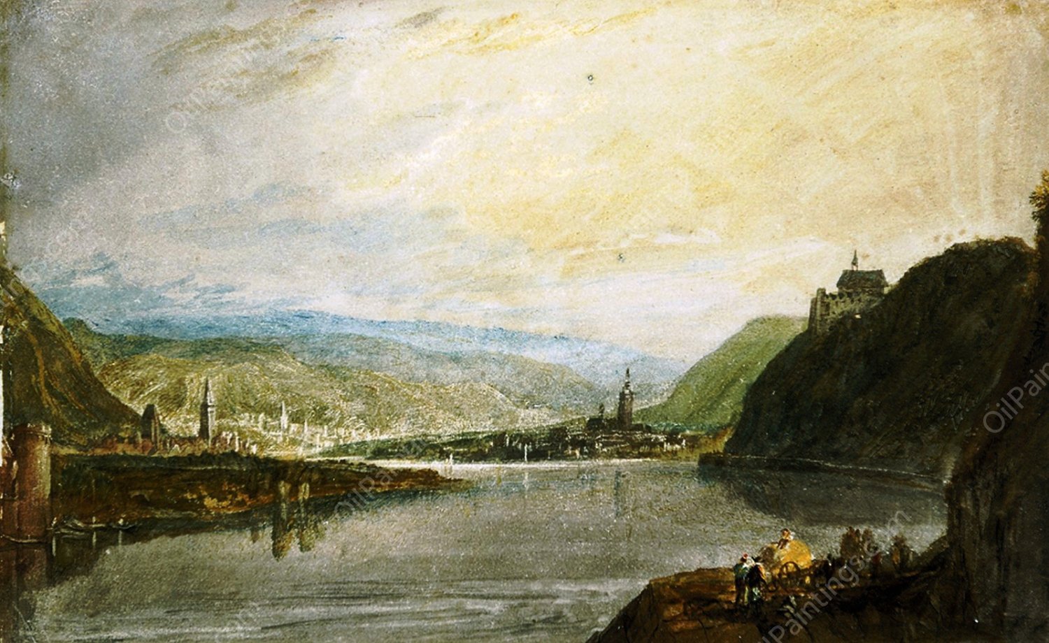 Remagen, Erpel and Linz by Joseph Mallord William Turner - Hand-Painted Oil Painting Reproduction