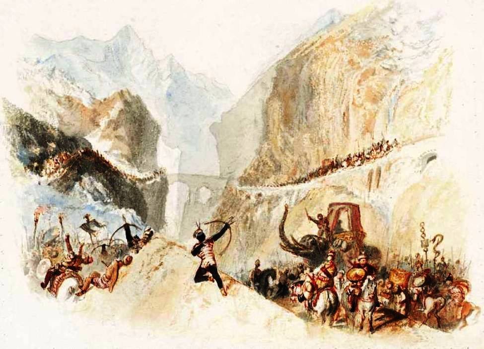 Rogers's 'Italy' - Hannibal Passing the Alps by Joseph Mallord William Turner - Hand-Painted Oil Painting Reproduction