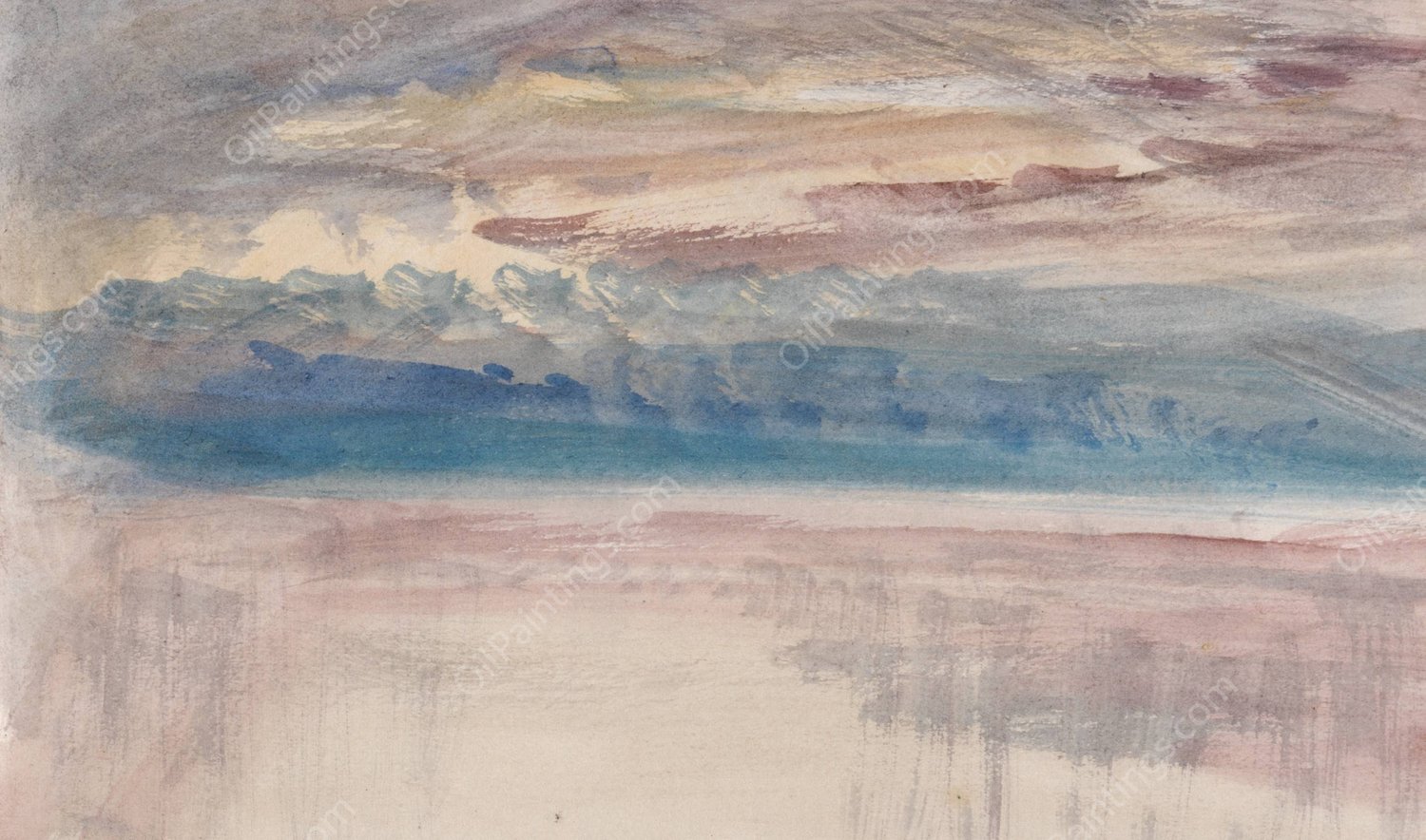 The Channel Sketchbook 17  by Joseph Mallord William Turner - Hand-Painted Oil Painting Reproduction