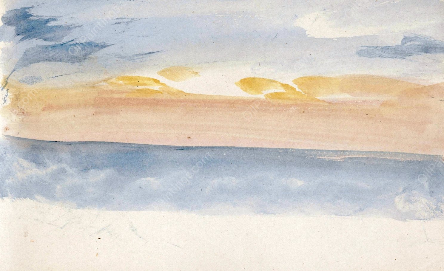 The Channel Sketchbook 9  by Joseph Mallord William Turner - Hand-Painted Oil Painting Reproduction