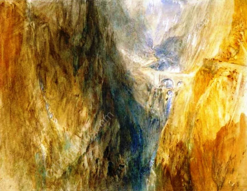 The Devil's Bridge, St Gothard by Joseph Mallord William Turner - Hand-Painted Oil Painting Reproduction