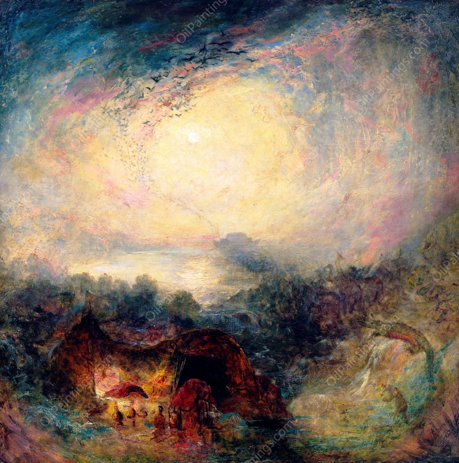 The Evening of the Deluge by Joseph Mallord William Turner - Hand-Painted Oil Painting Reproduction