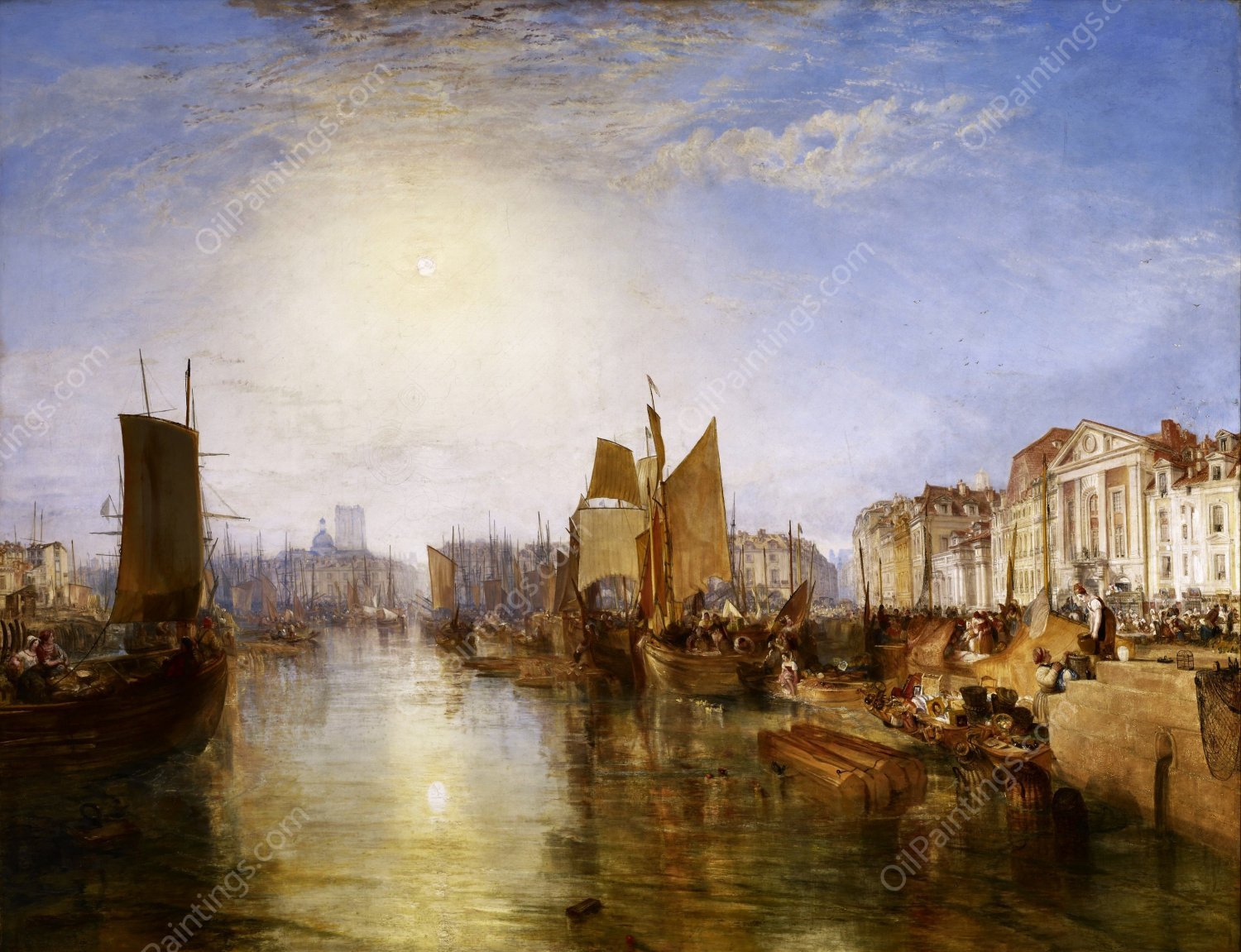 The Harbor of Dieppe by Joseph Mallord William Turner - Hand-Painted Oil Painting Reproduction